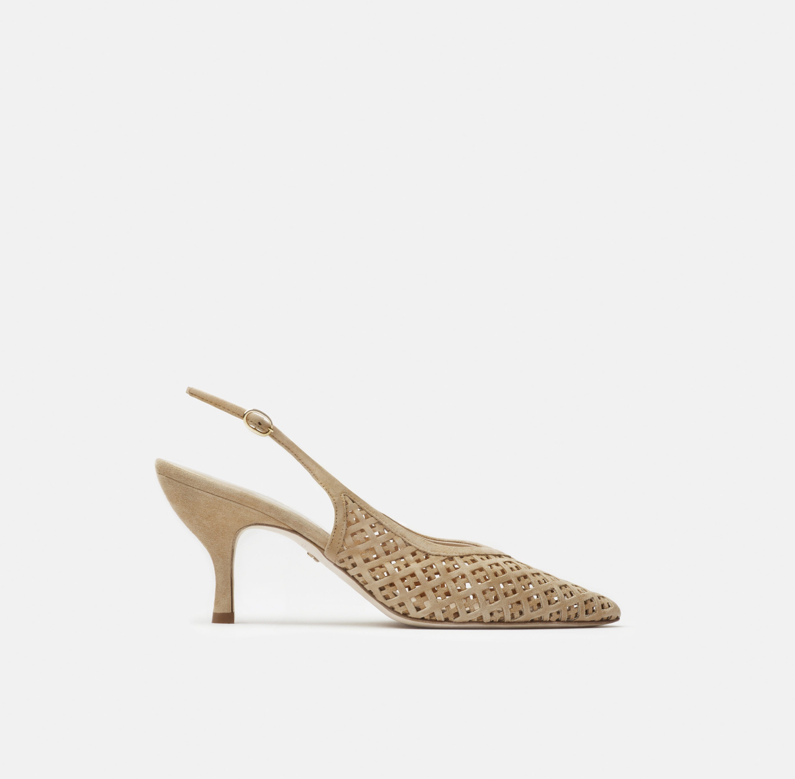 ELENA perforated beige suede - sania d'mina